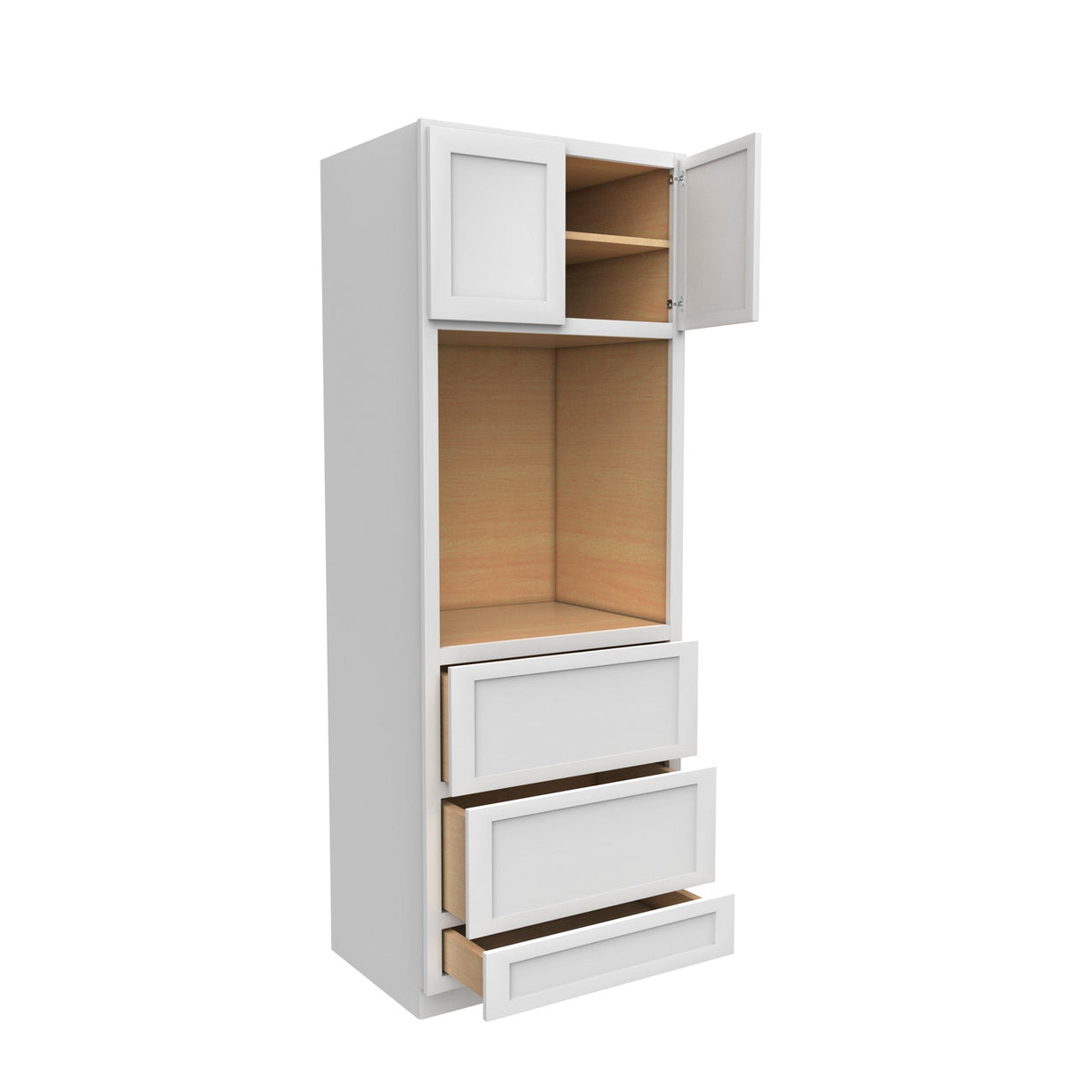 RTA - Elegant White - Single Oven Cabinet | 30"W x 84"H x 24"D