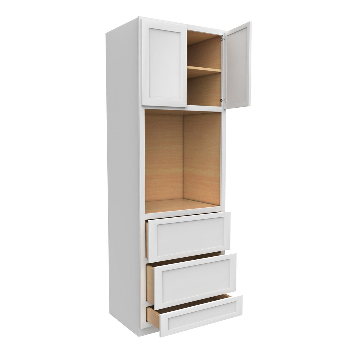 RTA - Elegant White - Single Oven Cabinet | 30"W x 90"H x 24"D