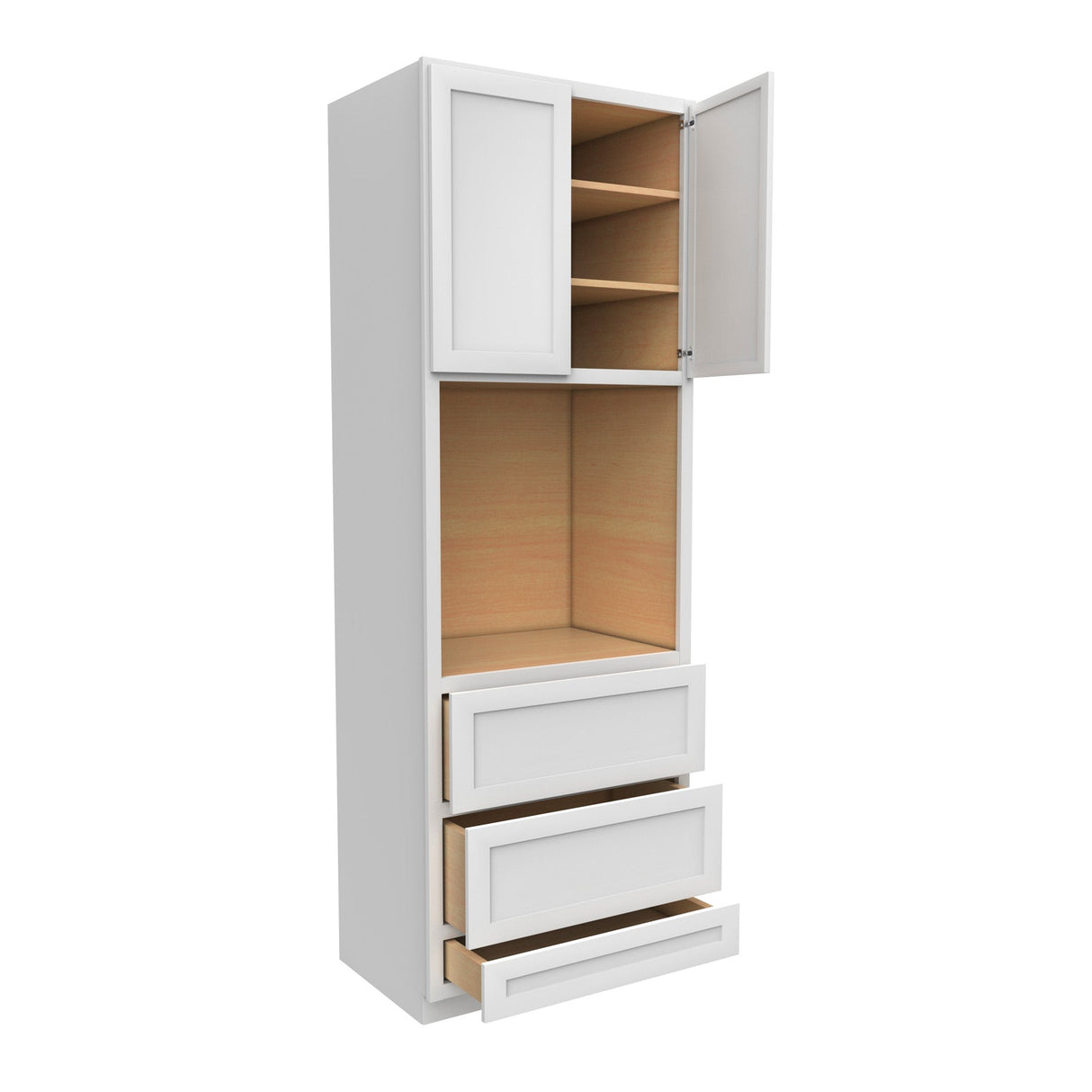 RTA - Elegant White - Single Oven Cabinet | 30"W x 96"H x 24"D