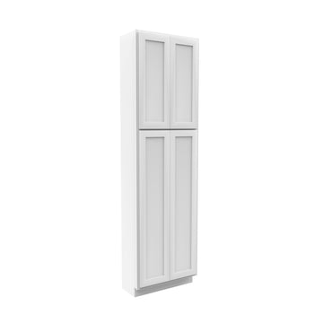 Elegant White - Double Door Utility Cabinet | 24"W x 84"H x 12"D
