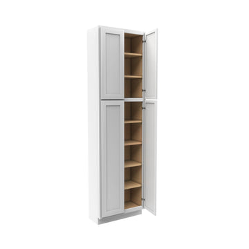 RTA - Elegant White - Double Door Utility Cabinet | 24"W x 84"H x 12"D