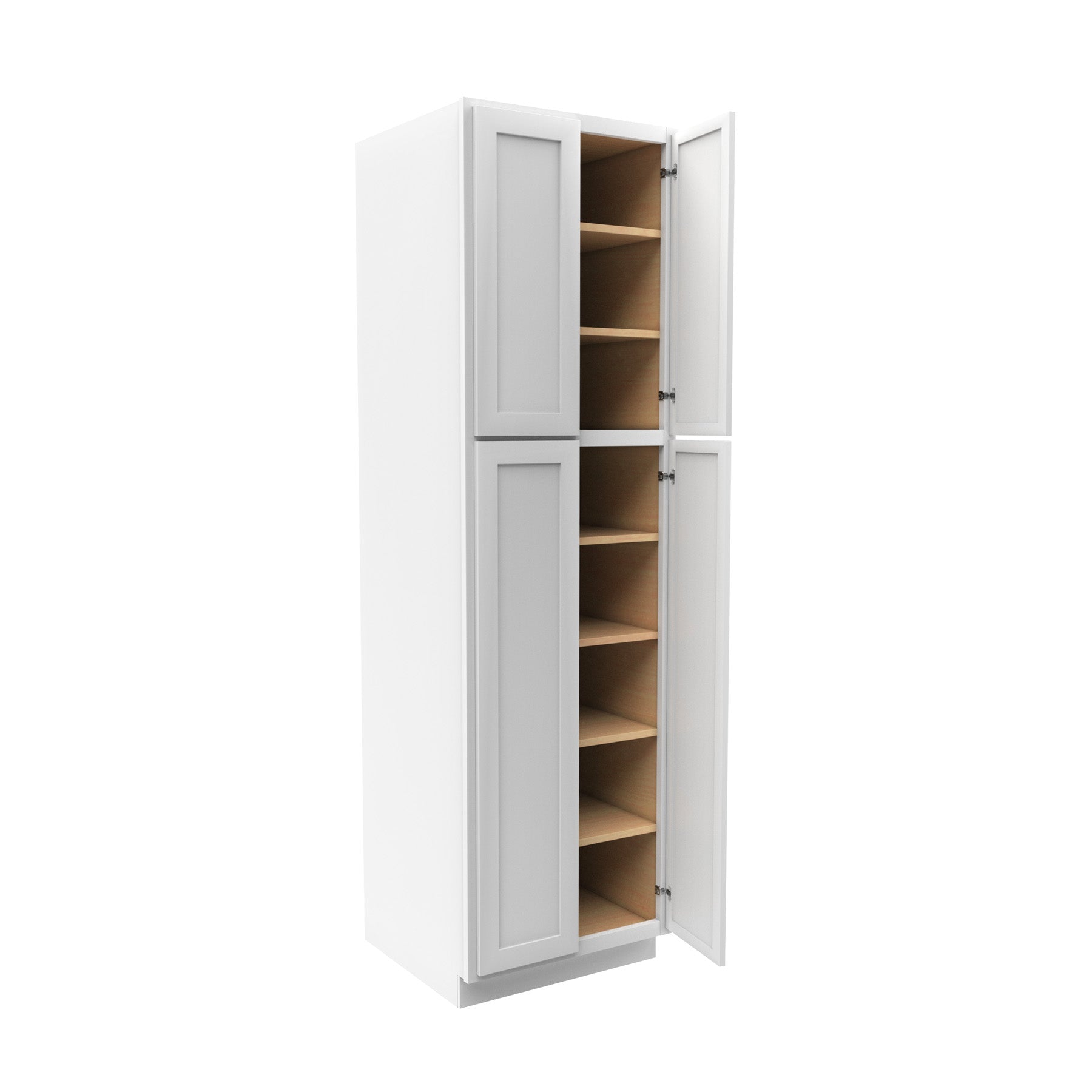 Elegant White - Double Door Utility Cabinet | 24"W x 84"H x 24"D