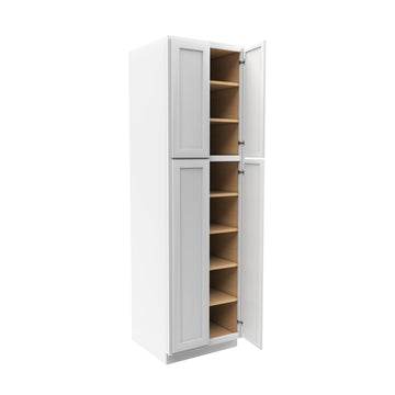 RTA - Elegant White - Double Door Utility Cabinet | 24"W x 84"H x 24"D