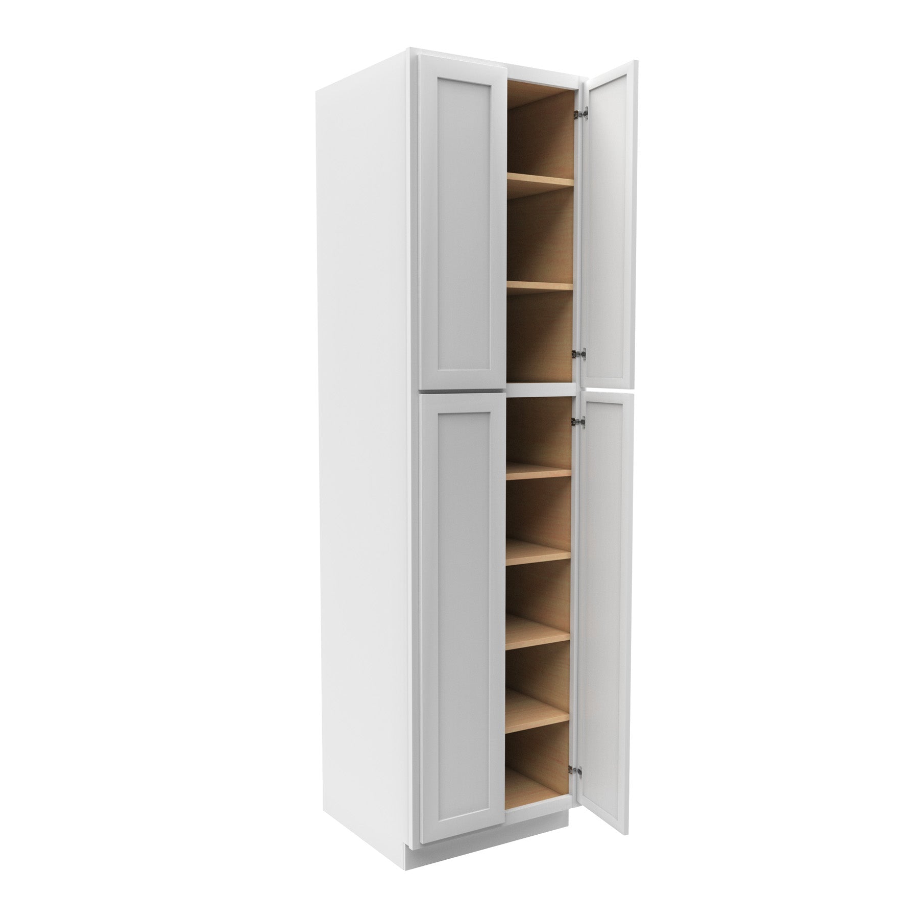Elegant White - Double Door Utility Cabinet | 24"W x 90"H x 24"D