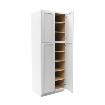 Elegant White - Double Door Utility Cabinet | 30"W x 84"H x 24"D