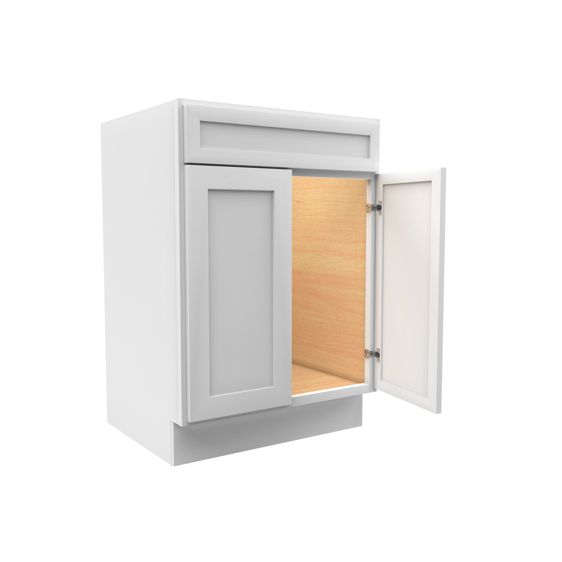RTA - Elegant White - Double Door Vanity Sink Base Cabinet | 24"W x 34.5"H x 21"D