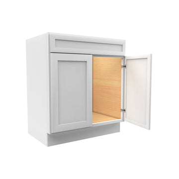 RTA - Elegant White - Double Door Vanity Sink Base Cabinet | 30"W x 34.5"H x 21"D