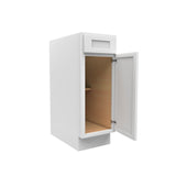 RTA - Elegant White Single Door & Drawer Base Cabinet | 12"W x 34.5"H x 24"D