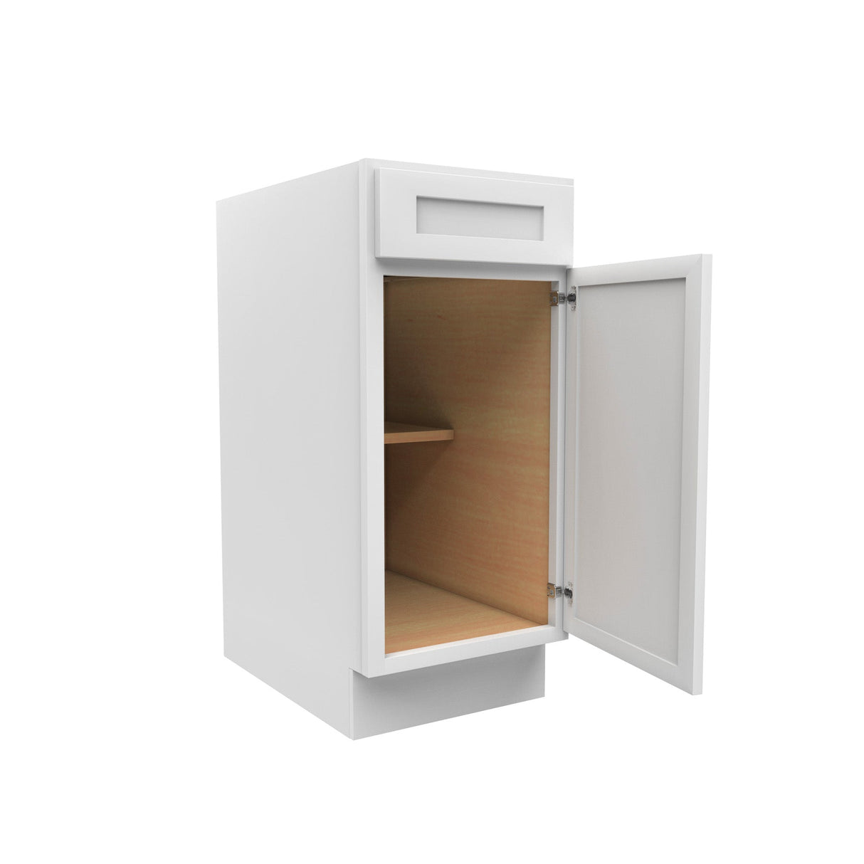 RTA - Elegant White - Single Door Base Cabinet | 15"W x 34.5"H x 24"D