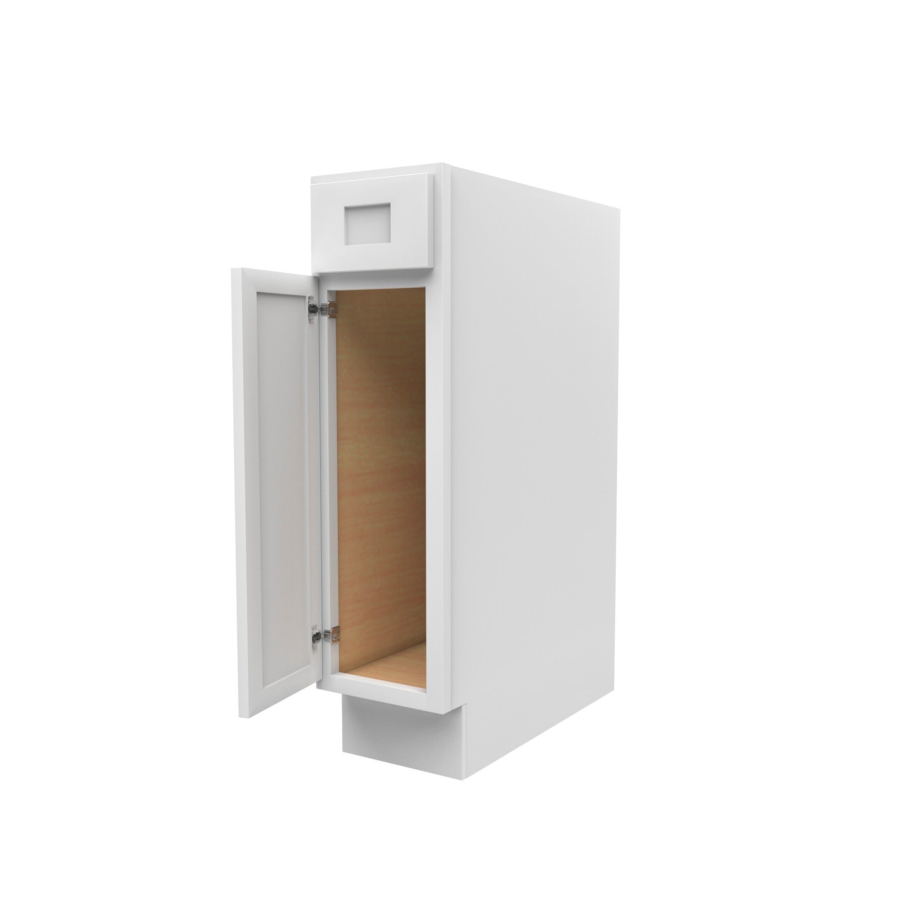 RTA - Elegant White Single Door & Drawer Base Cabinet | 9"W x 34.5"H x 24"D