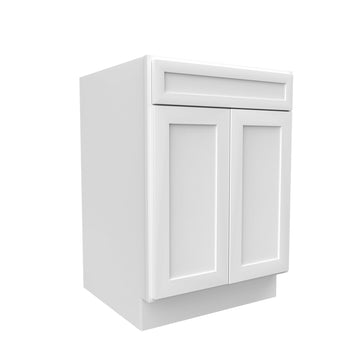 RTA - Elegant White - Single Drawer Front 2 Door Sink Base Cabinet | 24