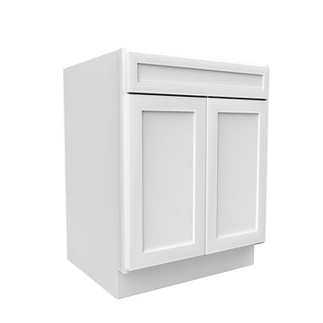 RTA - Elegant White - Single Drawer Front 2 Door Sink Base Cabinet | 27
