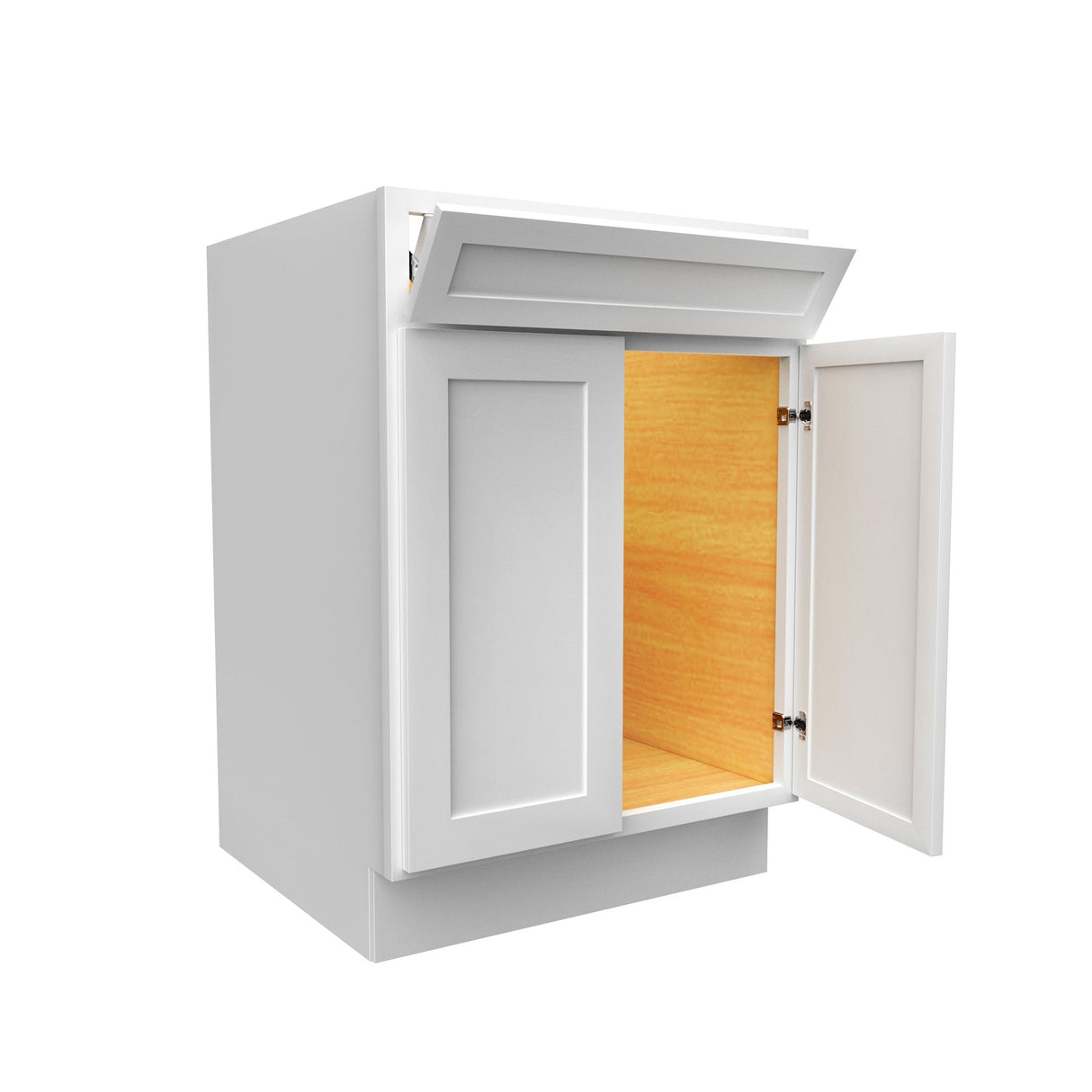 RTA - Elegant White - Single Drawer Front 2 Door Sink Base Cabinet | 24"W x 34.5"H x 24"D