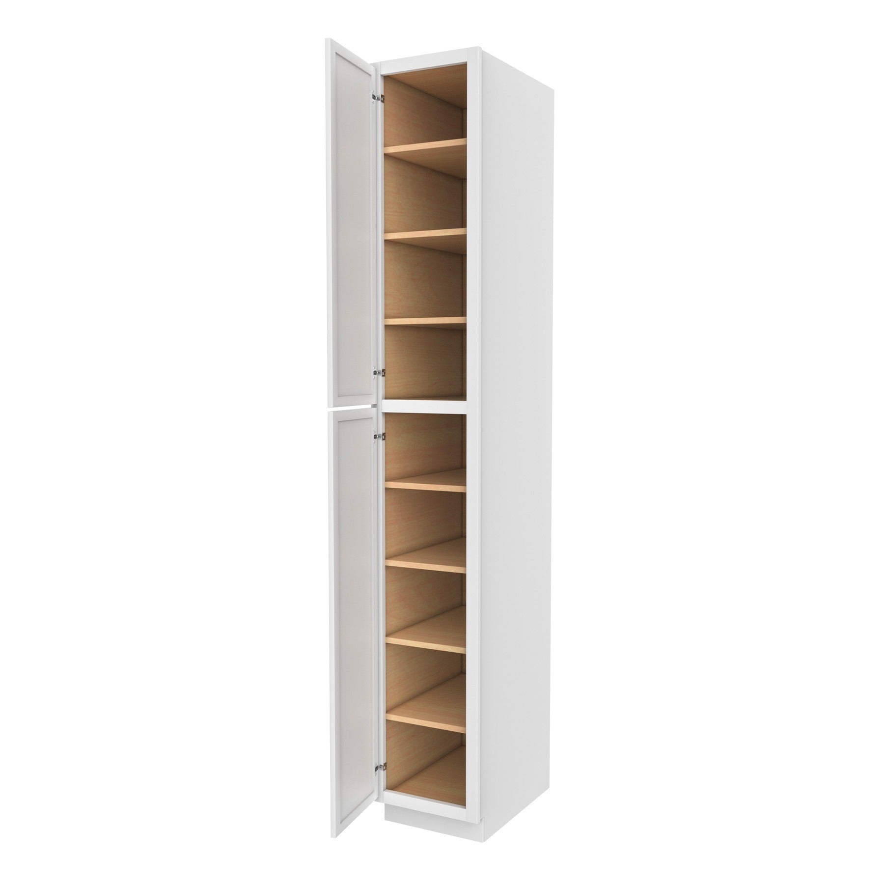 RTA - Elegant White - Single Door Utility Cabinet | 15"W x 96"H x 24"D