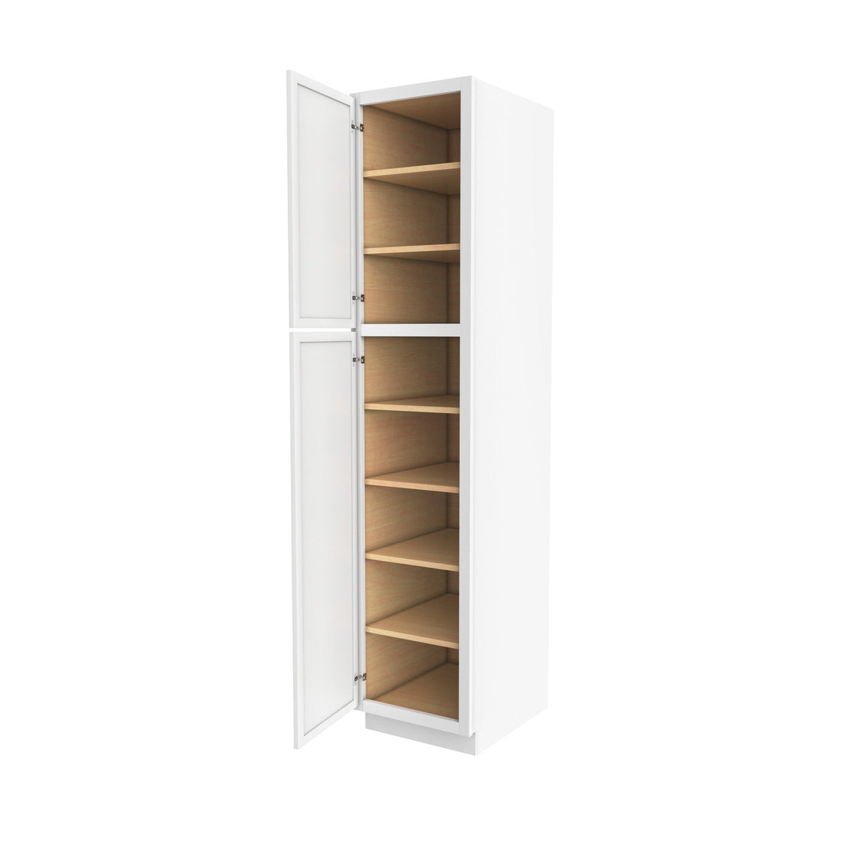 RTA - Elegant White - Single Door Utility Cabinet | 18"W x 84"H x 24"D
