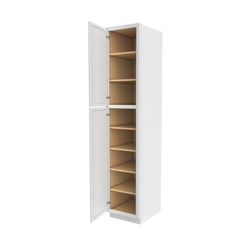RTA - Elegant White - Single Door Utility Cabinet | 18"W x 90"H x 24"D