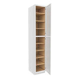 RTA - Elegant White - Single Door Utility Cabinet | 18"W x 96"H x 24"D