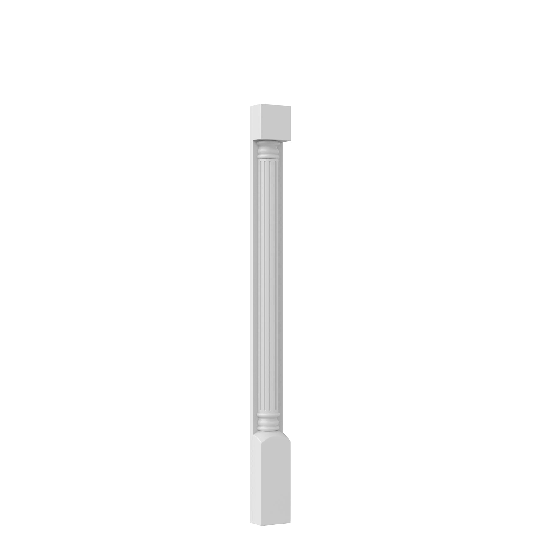 Elegant White - Spindle - Fluted | 2.5"W x 30"H x 0.5"D