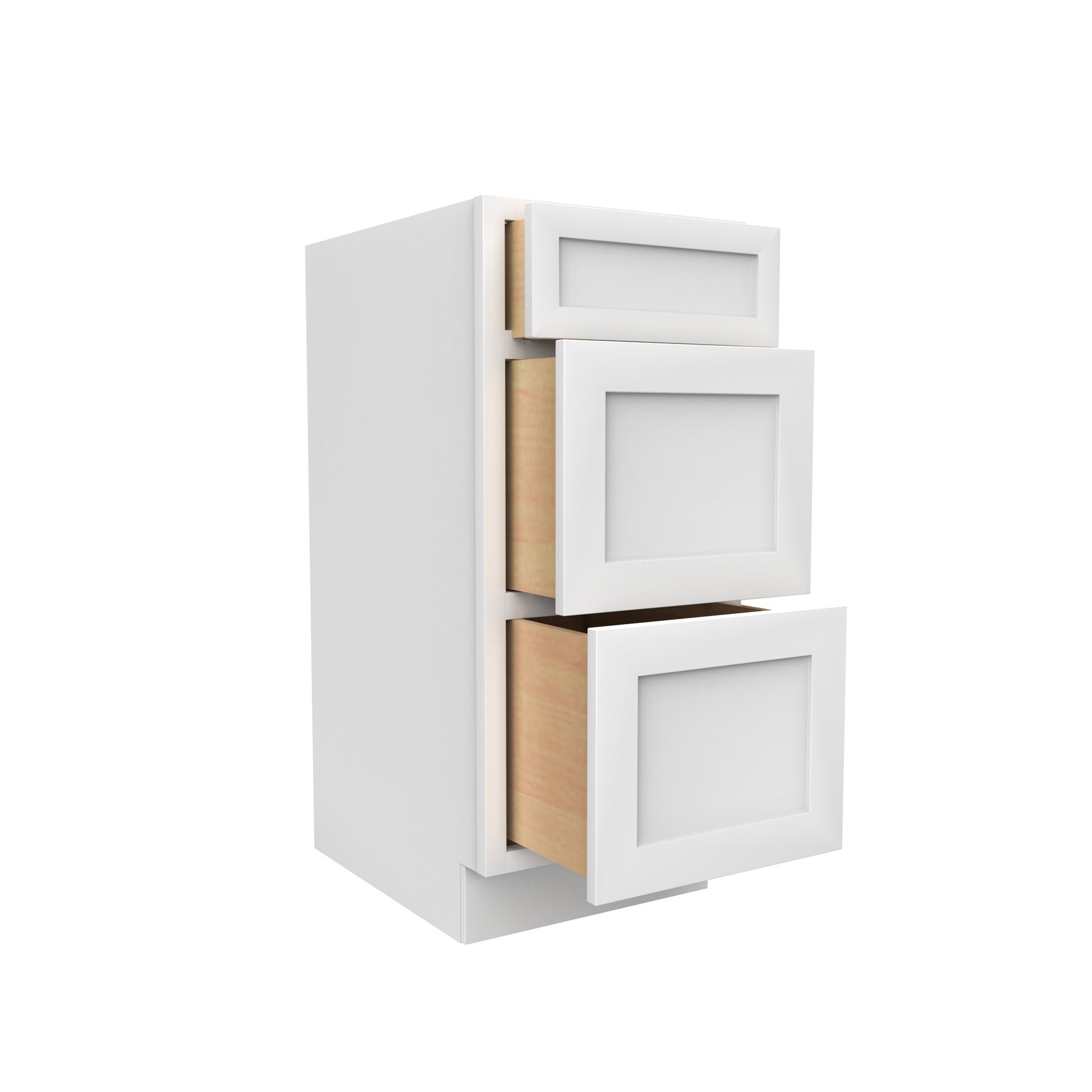 Elegant White - Vanity Drawer Base Cabinet | 15"W x 34.5"H x 21"D