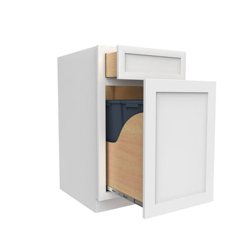 Elegant White - Waste Basket Cabinet | 18"W x 34.5"H x 24"D