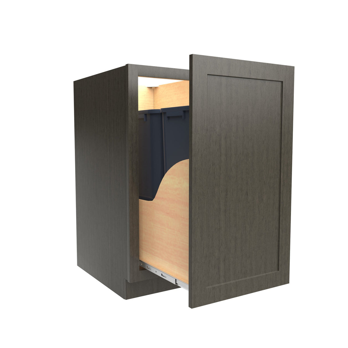 RTA - Elegant Smoky Grey - Waste Basket Cabinet | 21"W x 34.5"H x 24"D