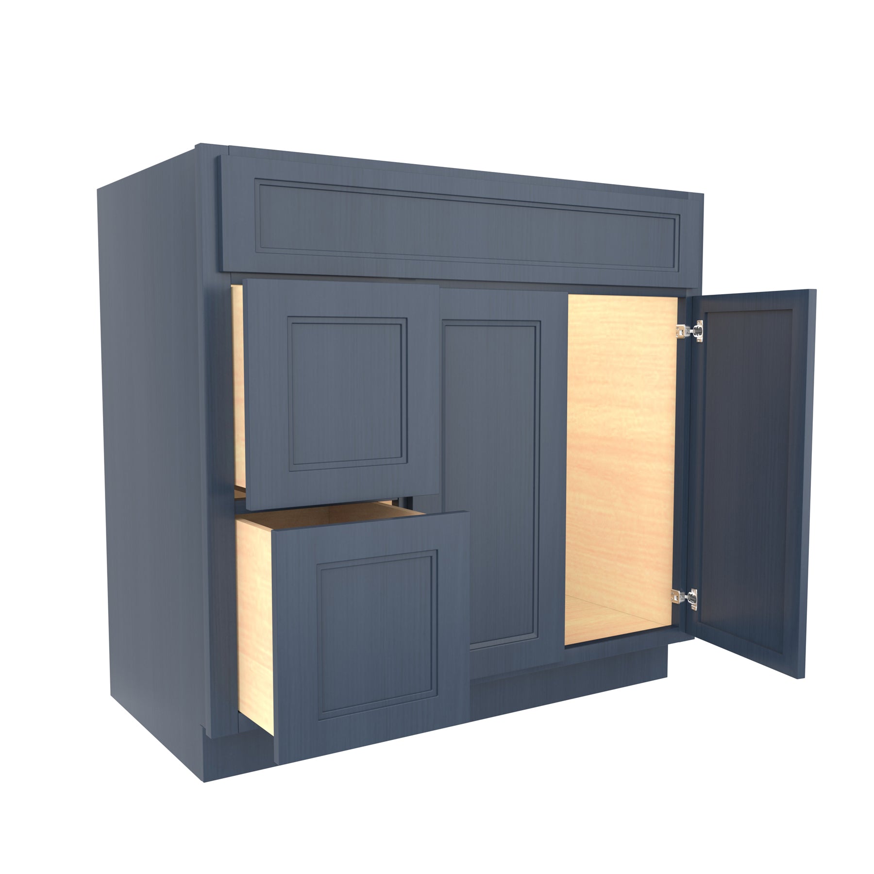 RTA - Fashion Ocean Blue - Door & Drawer Vanity Cabinet | 36"W x 34.5"H x 21"D