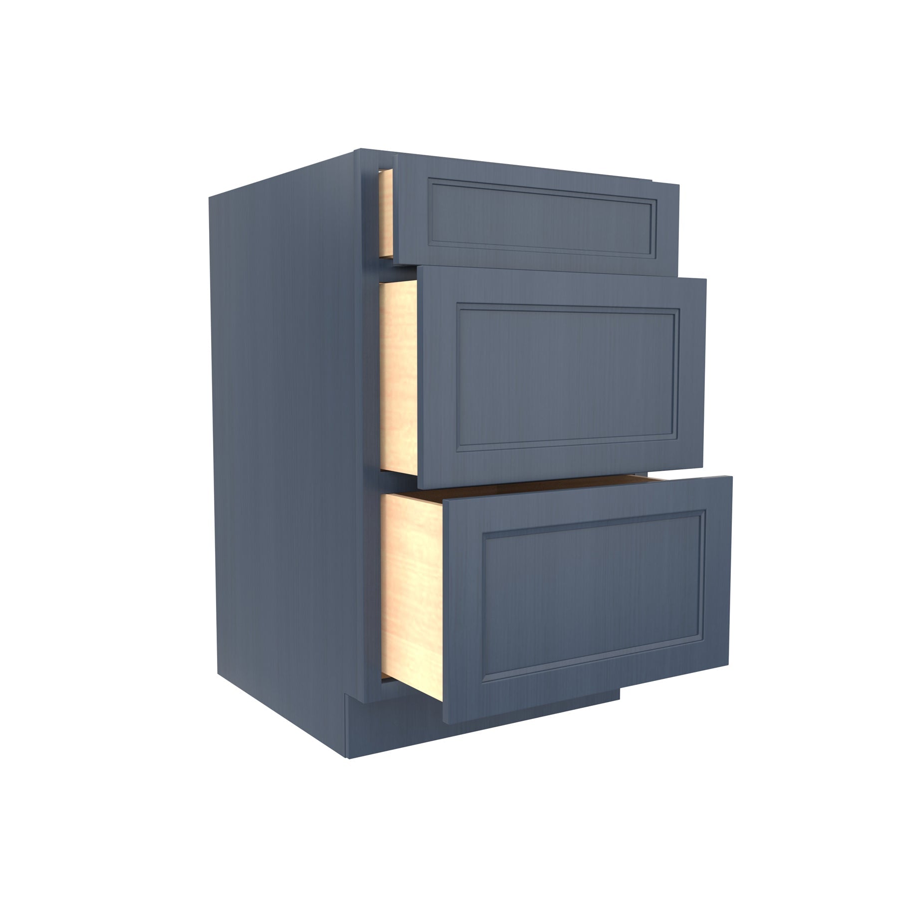 RTA - Fashion Ocean Blue - 3 Drawer Base Cabinet | 21"W x 34.5"H x 24"D