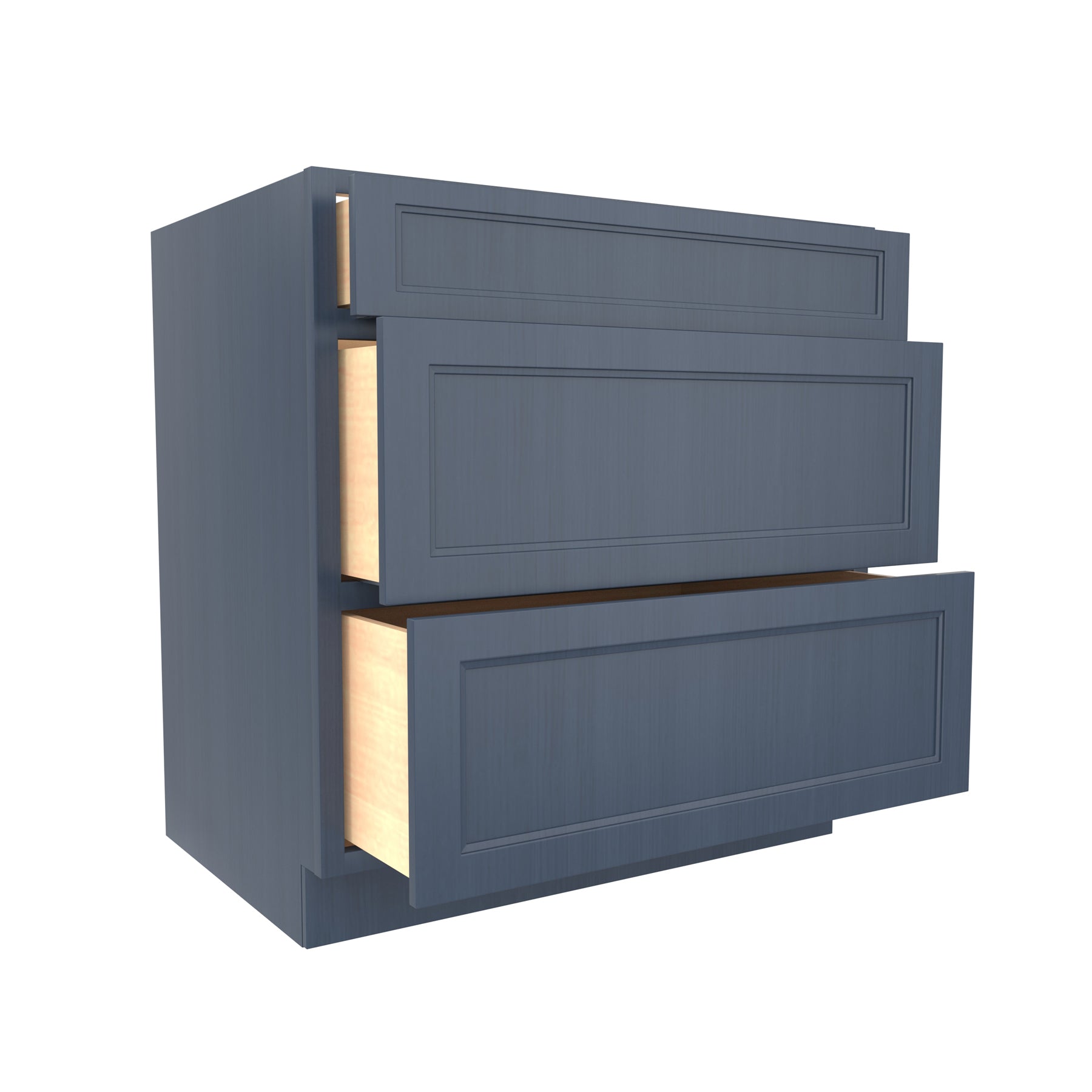 RTA - Fashion Ocean Blue - 3 Drawer Base Cabinet | 33"W x 34.5"H x 24"D