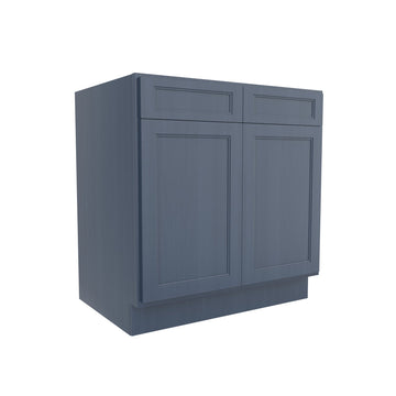 RTA - Fashion Ocean Blue - Double Drawer Front 2 Door Sink Base Cabinet | 33"W x 34.5"H x 24"D