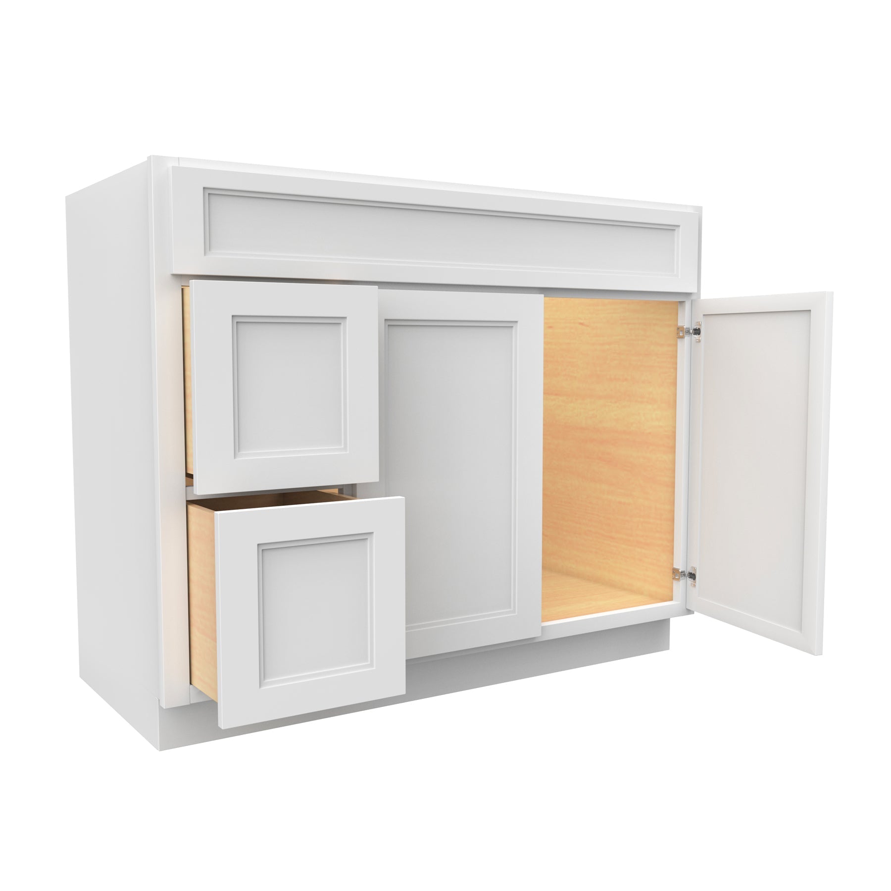 RTA - Fashion White - Door & Drawer Vanity Cabinet | 42"W x 34.5"H x 21"D