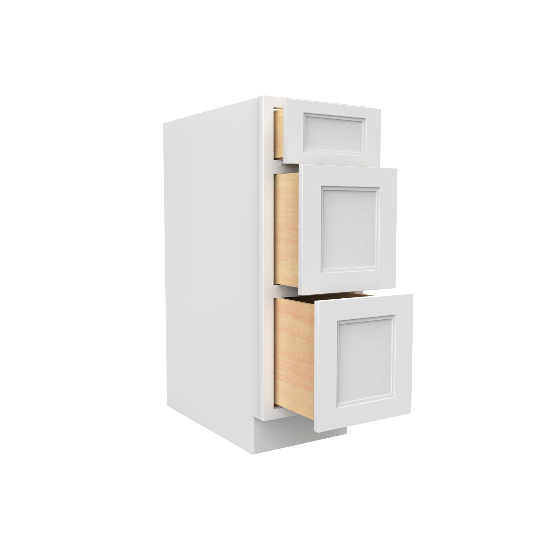 Fashion White - 3 Drawer Base Cabinet | 12"W x 34.5"H x 24"D