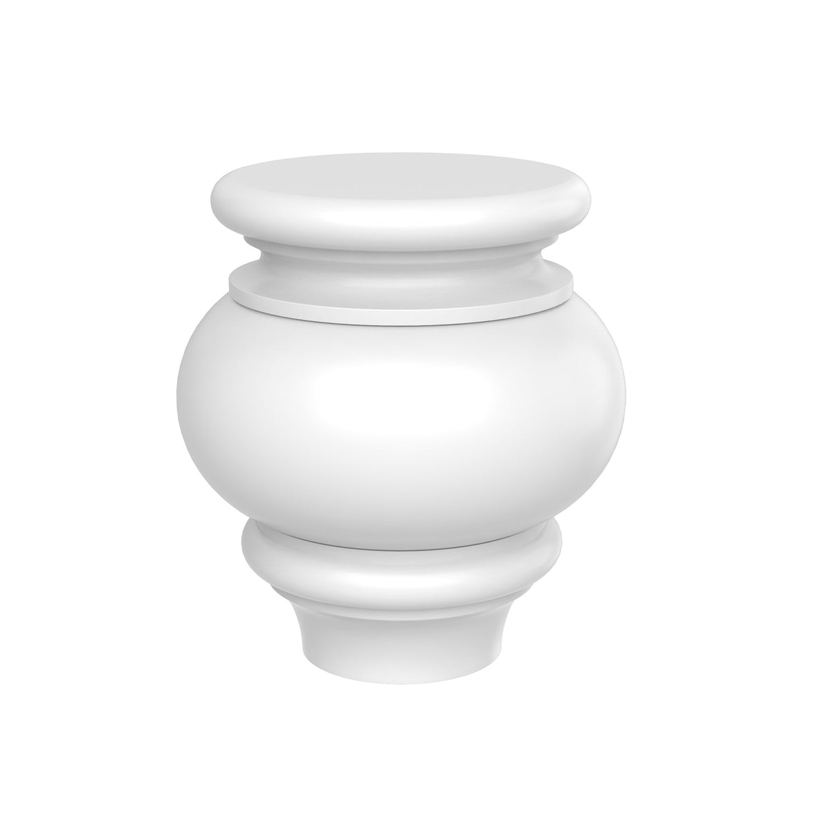 RTA - Fashion White - Bun Feet - Plain | 3"W x 4.5"H x 3"D