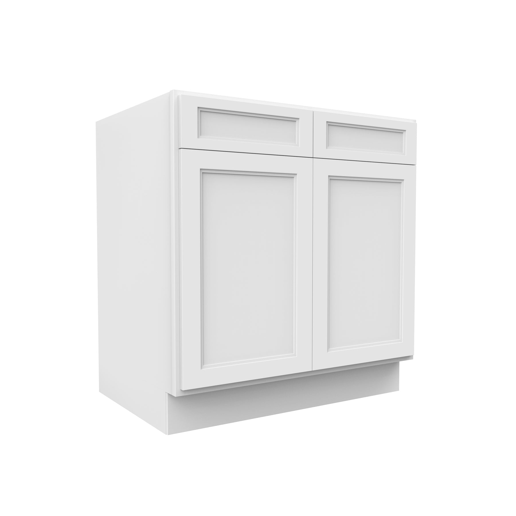 RTA - Fashion White - Double Drawer Front 2 Door Sink Base Cabinet | 36"W x 34.5"H x 24"D