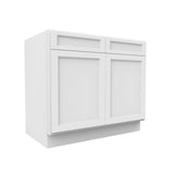RTA - Fashion White - Double Drawer Front 2 Door Sink Base Cabinet | 39"W x 34.5"H x 24"D