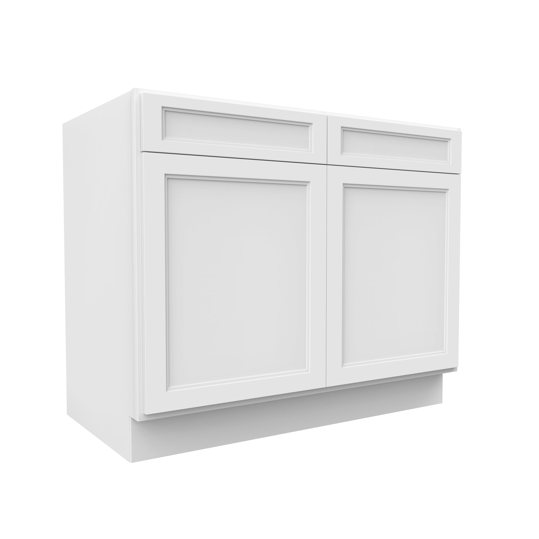 RTA - Fashion White - Double Drawer Front 2 Door Sink Base Cabinet | 42"W x 34.5"H x 24"D