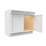 RTA - Fashion White - Double Drawer Front 2 Door Sink Base Cabinet | 39"W x 34.5"H x 24"D