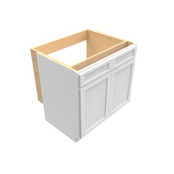 Fashion White -Double Door Handicap Removable Sink Base Cabinet | 36