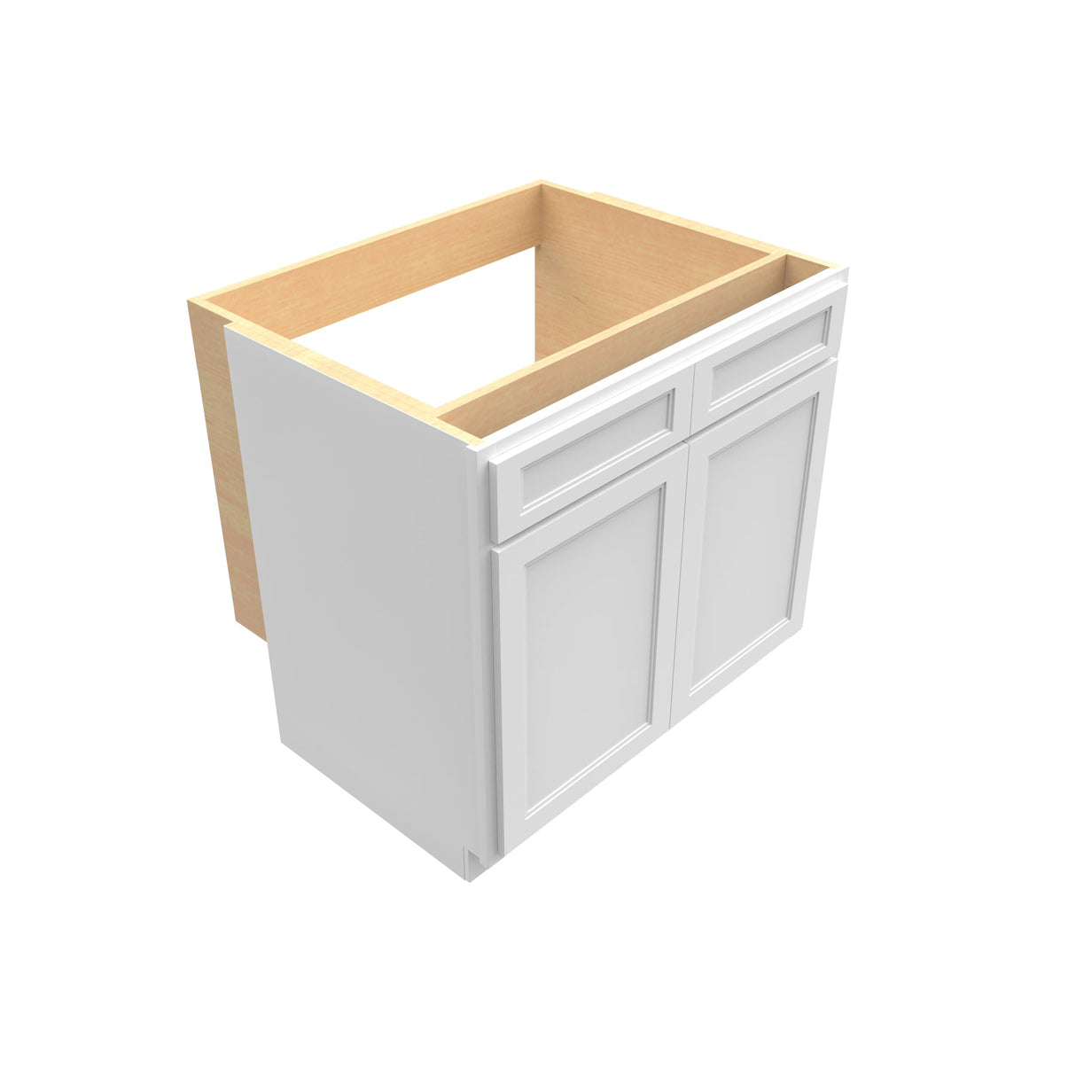 RTA - Fashion White - Double Door Handicap Removable Sink Base Cabinet | 36"W x 34.5"H x 24"D