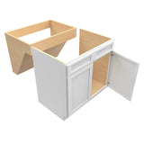 RTA - Fashion White - Double Door Handicap Removable Sink Base Cabinet | 36"W x 34.5"H x 24"D