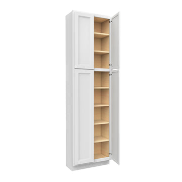 Fashion White - Double Door Utility Cabinet | 24"W x 84"H x 12"D