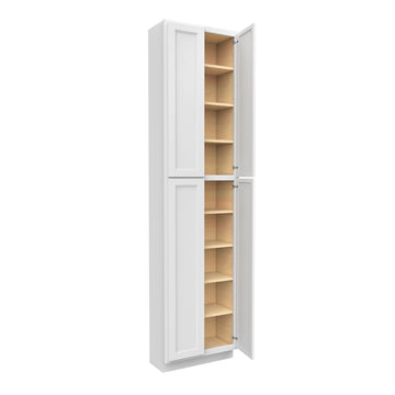 RTA - Fashion White - Double Door Utility Cabinet | 24"W x 96"H x 12"D
