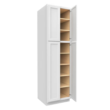 RTA - Fashion White - Double Door Utility Cabinet | 24"W x 84"H x 24"D