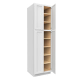 RTA - Fashion White - Double Door Utility Cabinet | 24"W x 84"H x 24"D