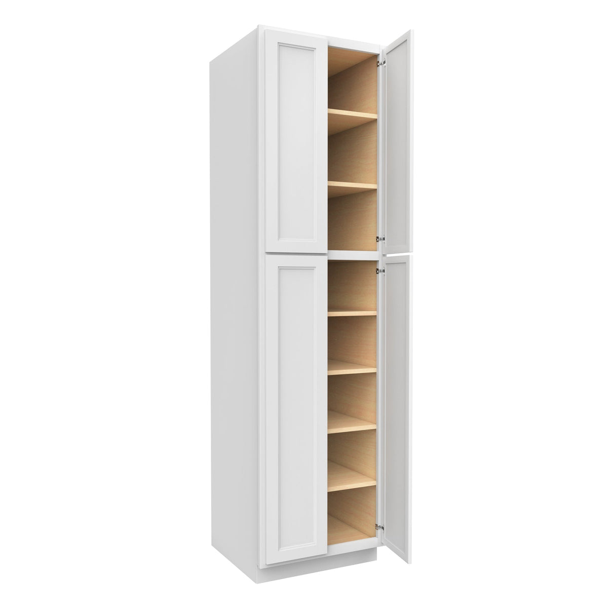 RTA - Fashion White - Double Door Utility Cabinet | 24"W x 90"H x 24"D