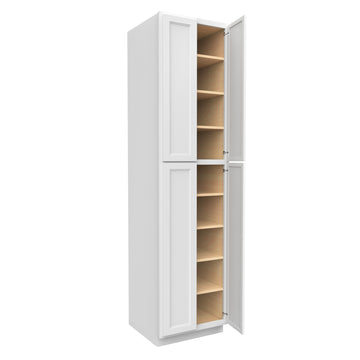 Fashion White - Double Door Utility Cabinet | 24"W x 96"H x 24"D