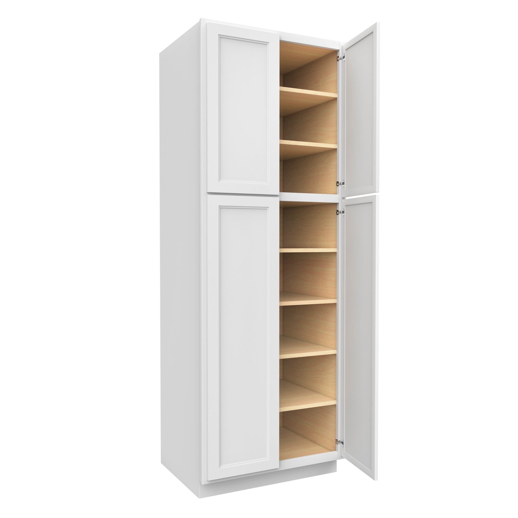 RTA - Fashion White - Double Door Utility Cabinet | 30"W x 84"H x 24"D