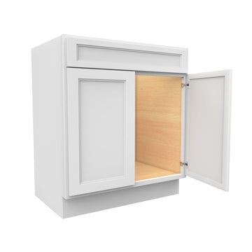 RTA - Fashion White - Double Door Vanity Sink Base Cabinet | 30"W x 34.5"H x 21"D