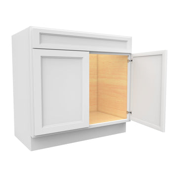 RTA - Fashion White - Double Door Vanity Sink Base Cabinet | 36"W x 34.5"H x 21"D