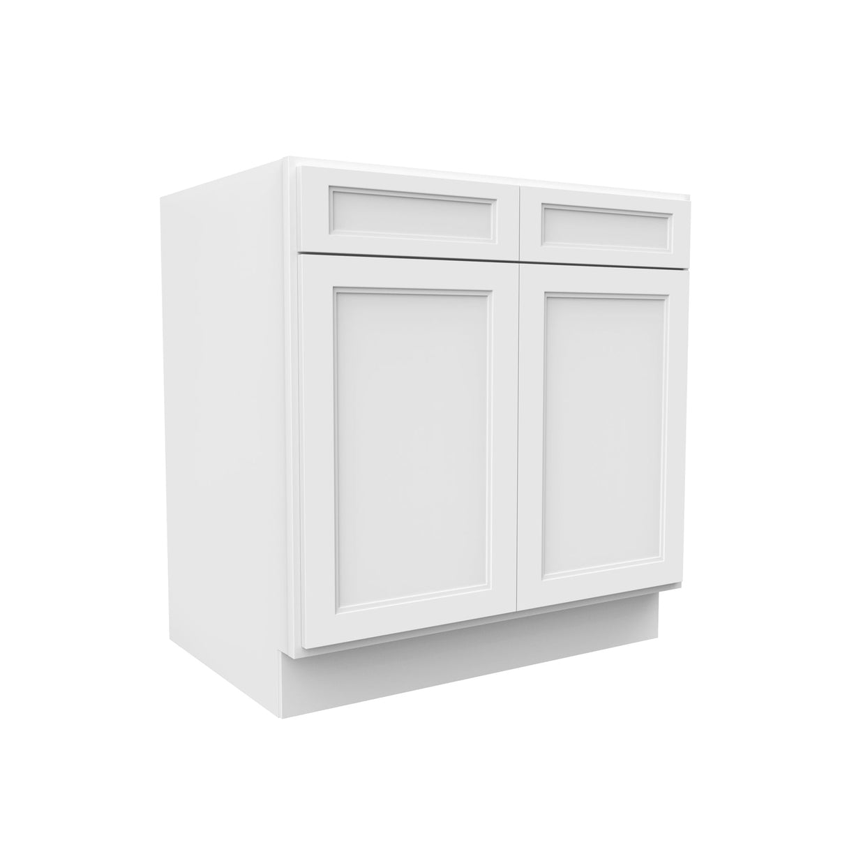 RTA - Fashion White - Double Drawer & Door Base Cabinet | 33"W x 34.5"H x 24"D
