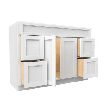 RTA - Fashion White - Double Door & Drawer Vanity Sink Base Cabinet | 48